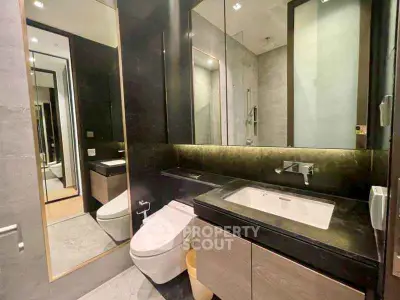 Luxurious modern bathroom with sleek design and elegant fixtures