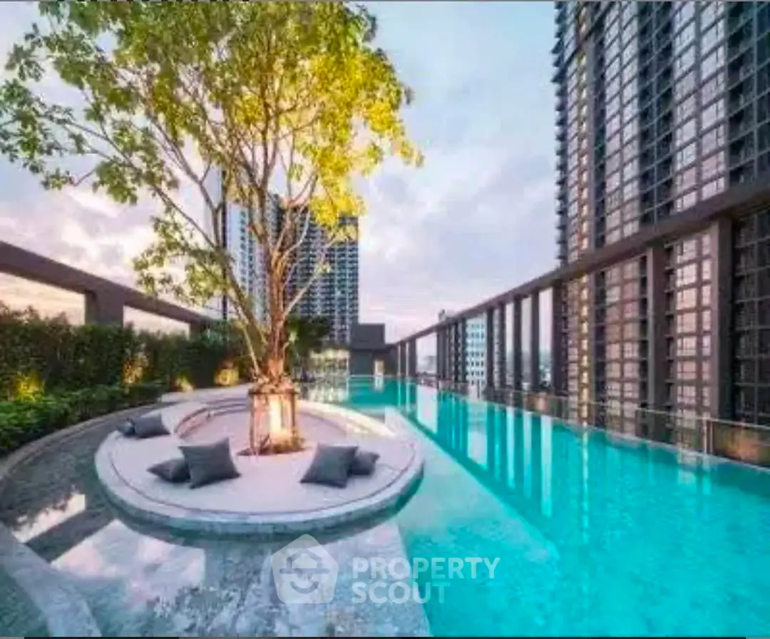 Luxurious rooftop pool with stunning city views and modern architecture.