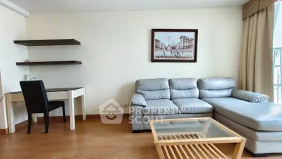 Spacious living room with modern furniture and elegant decor