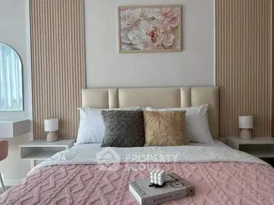 Elegant bedroom with stylish decor and cozy bedding, perfect for relaxation and comfort.