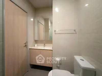 Modern bathroom with sleek fixtures and minimalist design