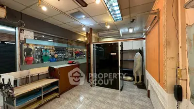 Spacious commercial retail space with large display windows and ample storage.