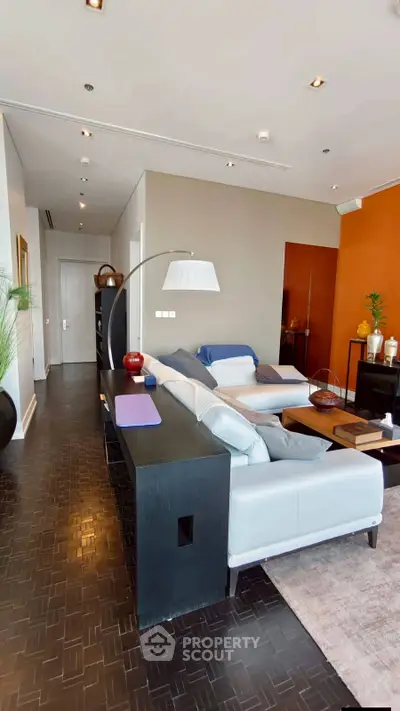 Modern living room with stylish furniture and elegant decor