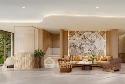 Luxurious modern living room with elegant decor and stylish furniture
