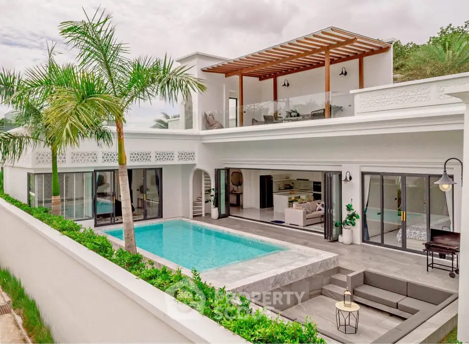 Luxurious modern villa with private pool and rooftop terrace, perfect for upscale living.