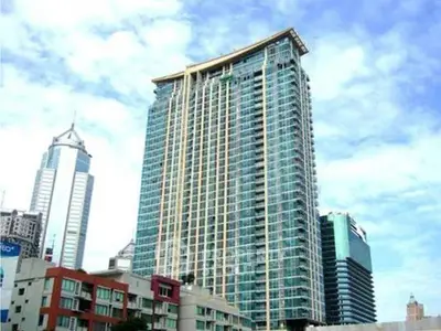 Stunning high-rise building with modern architecture and panoramic city views.