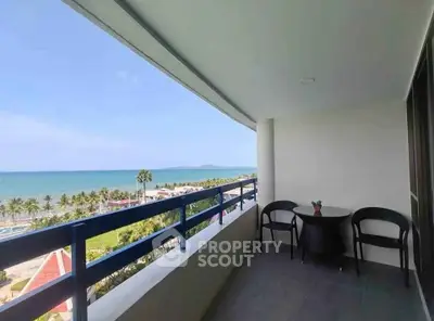 Stunning ocean view from spacious balcony in beachfront property