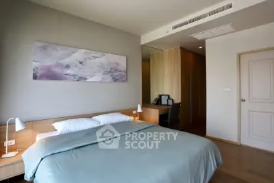 Modern bedroom with stylish decor and cozy ambiance