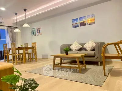 Modern living room with stylish furniture and elegant decor