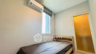 Cozy bedroom with air conditioning and modern design