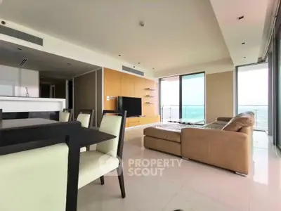 Spacious modern living room with open layout and stunning views