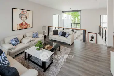 Stylish modern living room with elegant decor and natural light