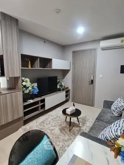 Modern living room with stylish decor and cozy ambiance