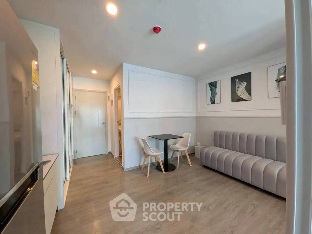 Modern living room with sleek furniture and stylish decor