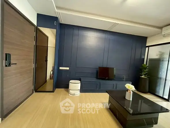 Modern living room with sleek design and stylish decor