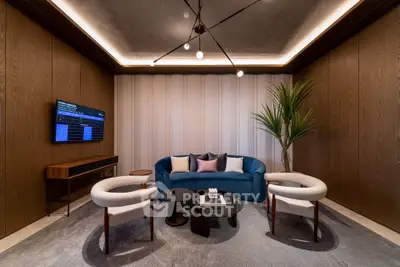 Luxurious modern living room with elegant furniture and ambient lighting