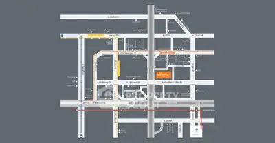 Detailed map showcasing real estate location with surrounding streets and landmarks.