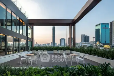 Stunning rooftop terrace with panoramic city views and modern design.