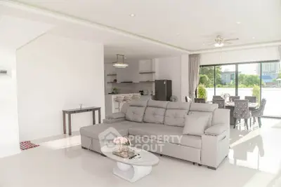 Spacious modern living room with open layout and elegant decor