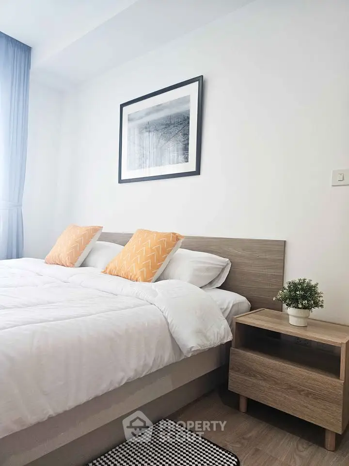 Modern bedroom with stylish decor and cozy ambiance