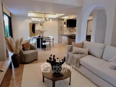 Stylish modern living room with open layout and elegant decor