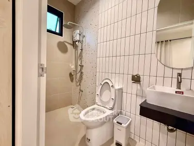 Modern bathroom with sleek fixtures and contemporary design