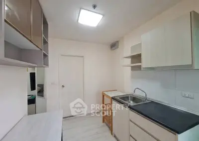 Modern kitchen with sleek cabinetry and ample storage space
