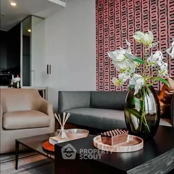 Modern living room with stylish decor and elegant furniture