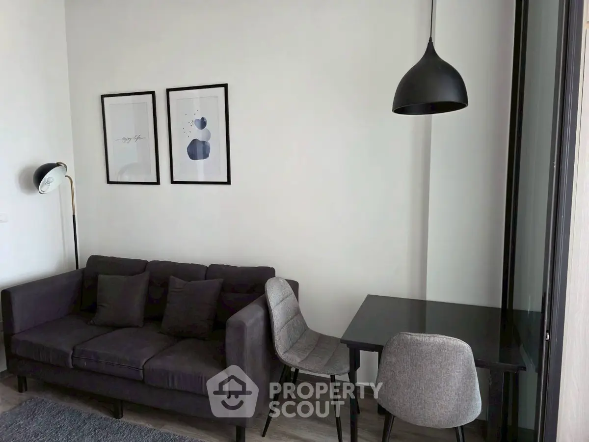 Modern living room with stylish furniture and contemporary decor