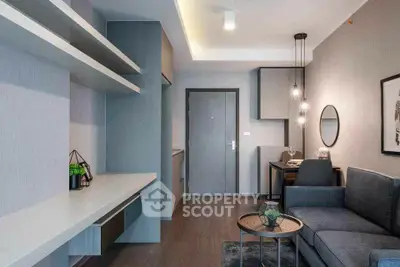 Modern living room with sleek furniture and stylish decor