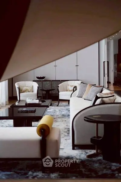 Luxurious modern living room with elegant furniture and stylish decor