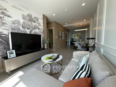 Stylish modern living room with elegant decor and natural light