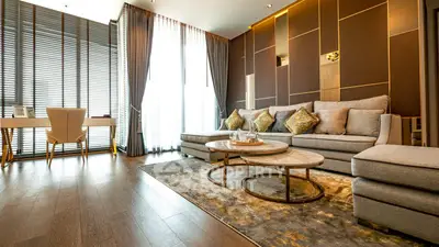 Luxurious modern living room with elegant decor and natural light