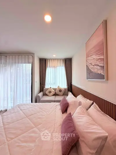 Cozy bedroom with elegant decor and natural light