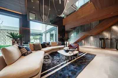 Luxurious modern living room with elegant decor and spacious design