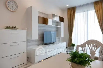 Modern living room with stylish furniture and natural light