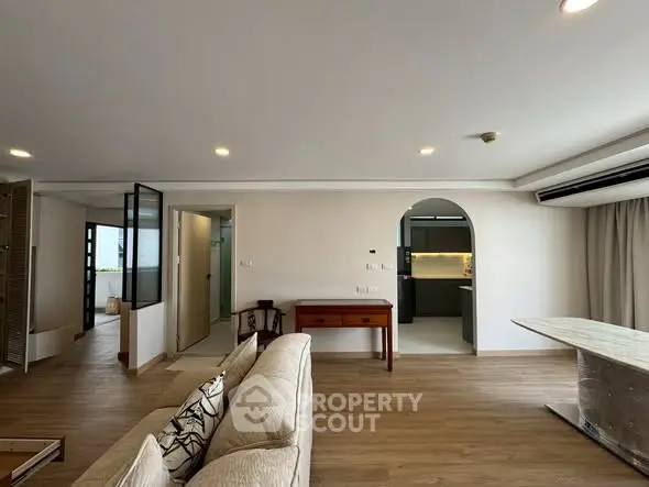 Spacious modern living room with open layout and stylish decor