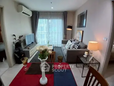 Cozy living room with modern decor and natural light