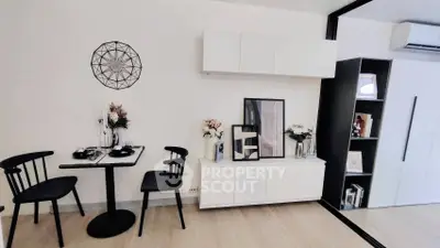 Modern living room with sleek furniture and stylish decor