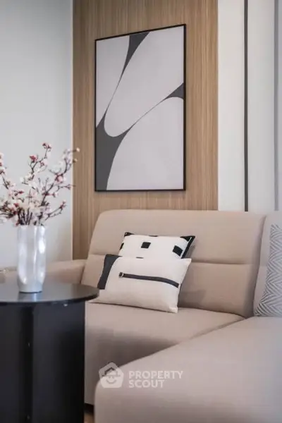 Modern living room with stylish decor and comfortable seating