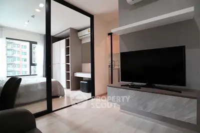 Modern studio apartment with sleek design and natural light