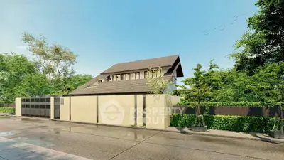 Modern residential house with lush greenery and sleek design