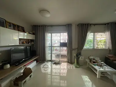 Cozy living room with modern decor and natural light