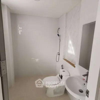 Modern bathroom with sleek fixtures and minimalist design