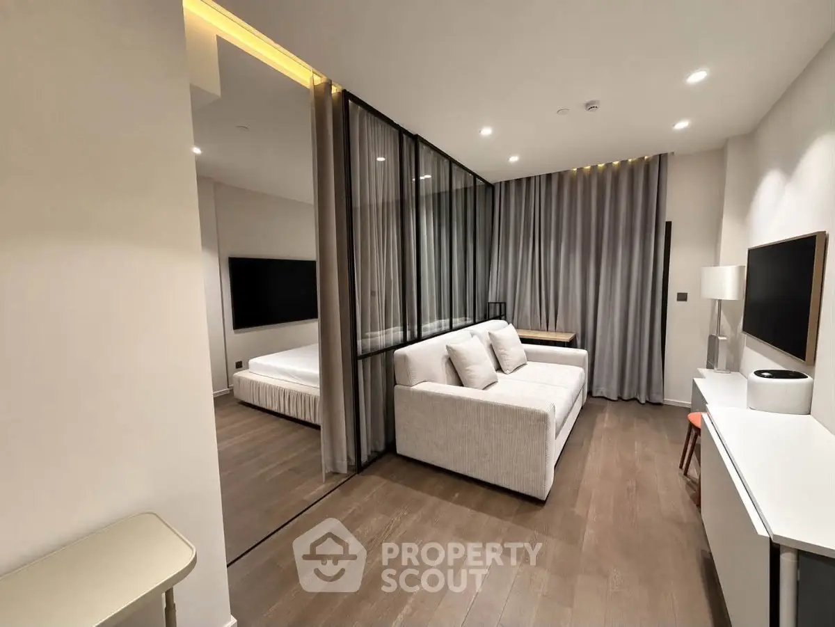 Modern studio apartment with open layout and stylish decor