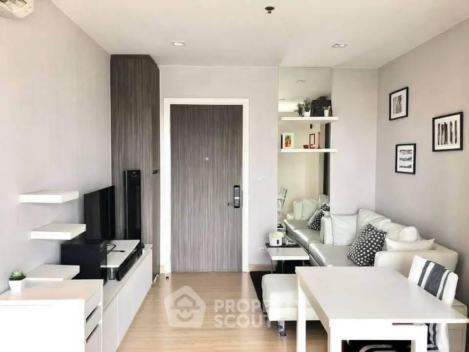 Modern living room with stylish decor and natural light