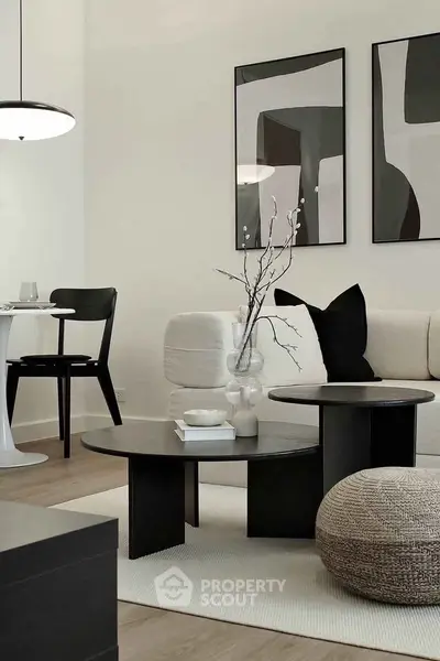 Modern living room with stylish decor and contemporary furniture