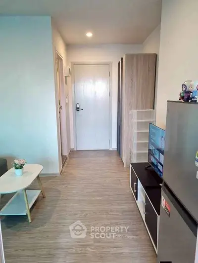 Modern apartment interior with stylish furniture and sleek flooring