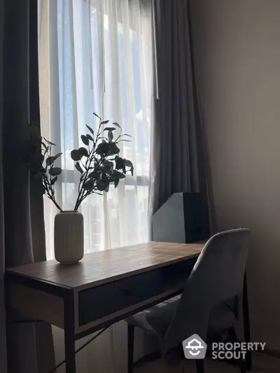 Cozy study nook with natural light and modern decor