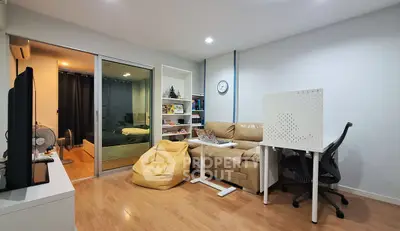 Modern living room with cozy seating and stylish decor